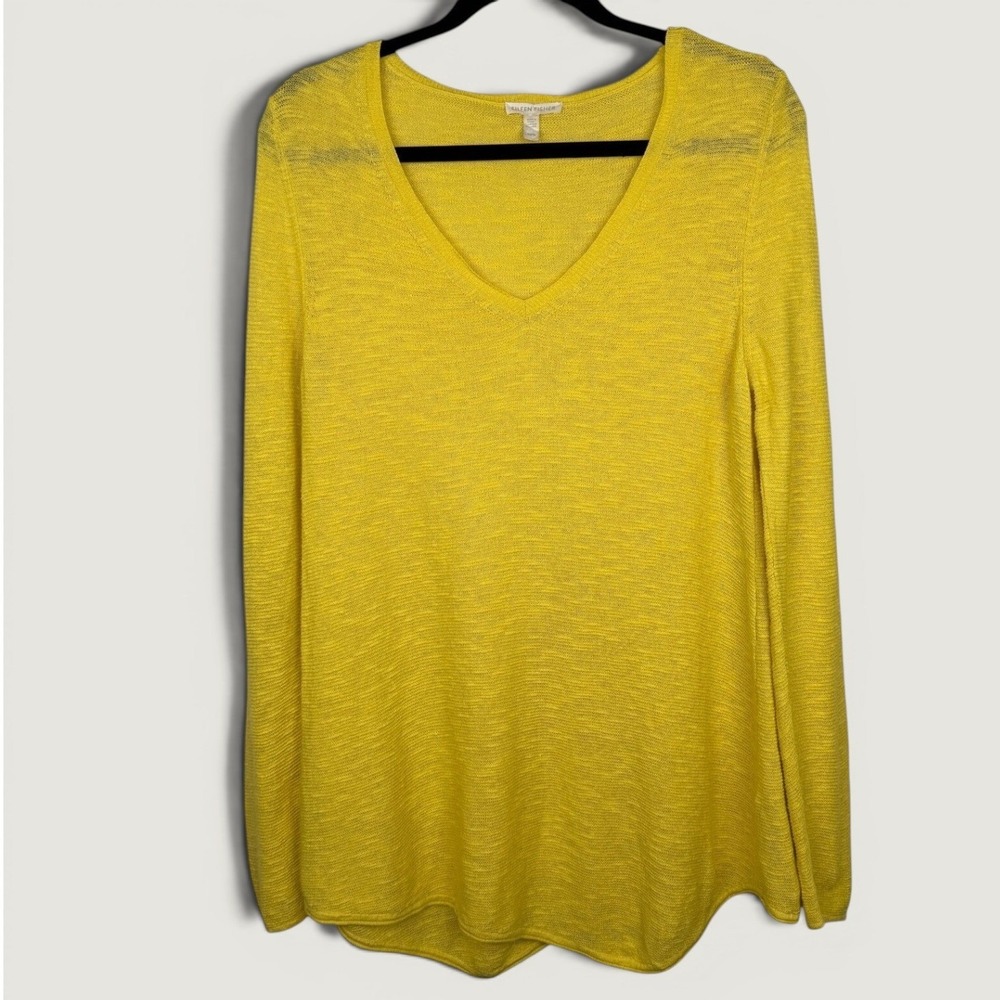 Eileen Fisher Organic Linen Cotton Long Sleeve Top M Coastal Grandmother Summer
